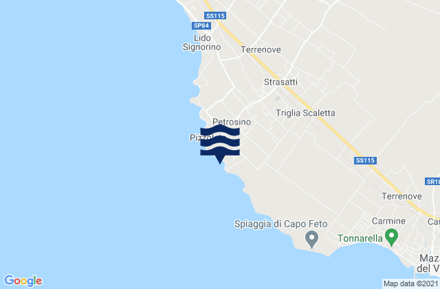 Mappa delle maree di Petrosino, Italy
