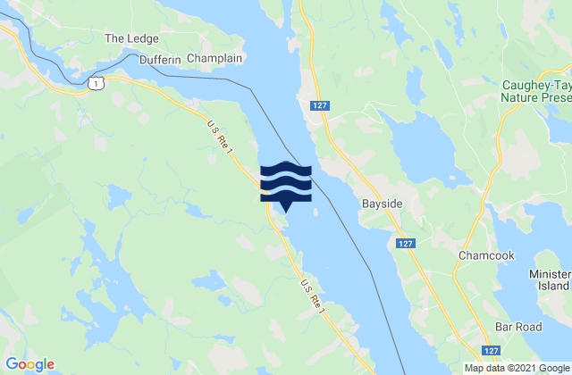 Mappa delle maree di Pettegrove Point Dochet Island, Canada