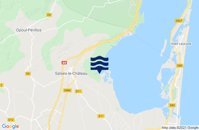 Mappa delle maree di Peyrestortes, France