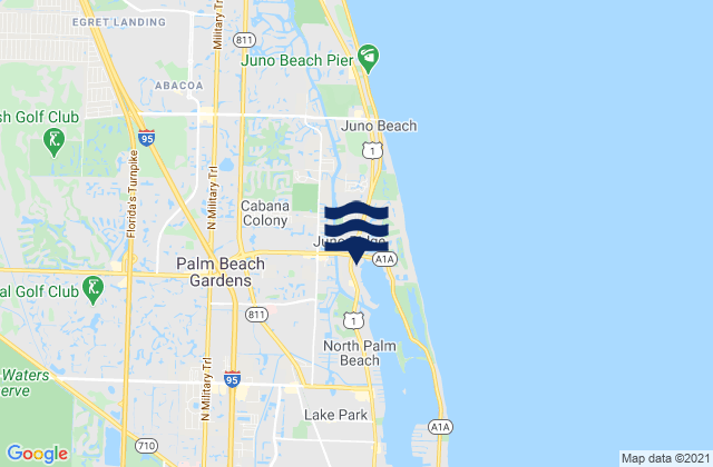 Mappa delle maree di Pga Boulevard Bridge Palm Beach, United States
