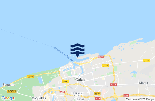 Mappa delle maree di Phare de Calais, France