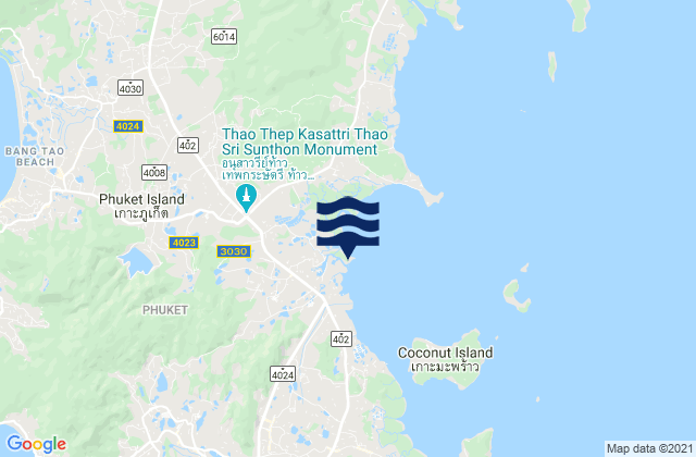 Mappa delle maree di Phuket Province, Thailand
