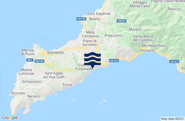 Mappa delle maree di Piano di Sorrento, Italy