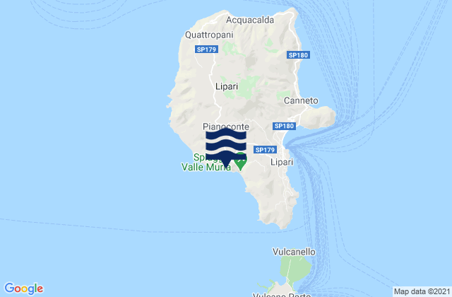 Mappa delle maree di Pianoconte, Italy