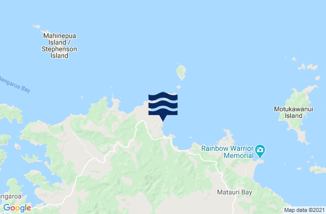 Mappa delle maree di Piapia Bay, New Zealand