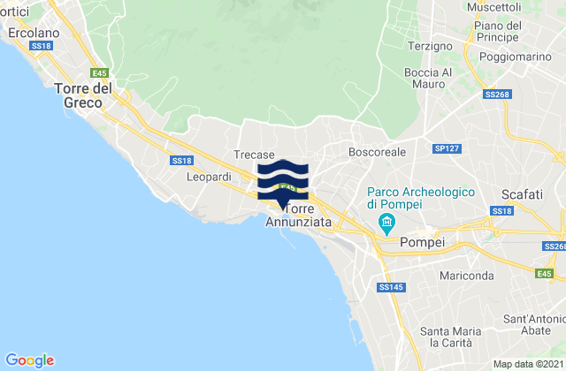 Mappa delle maree di Piazzola, Italy