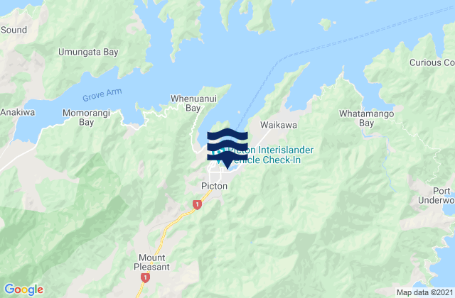 Mappa delle maree di Picton, New Zealand
