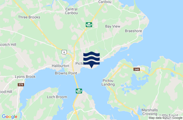 Mappa delle maree di Pictou, Canada
