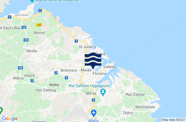 Mappa delle maree di Pietà, Malta