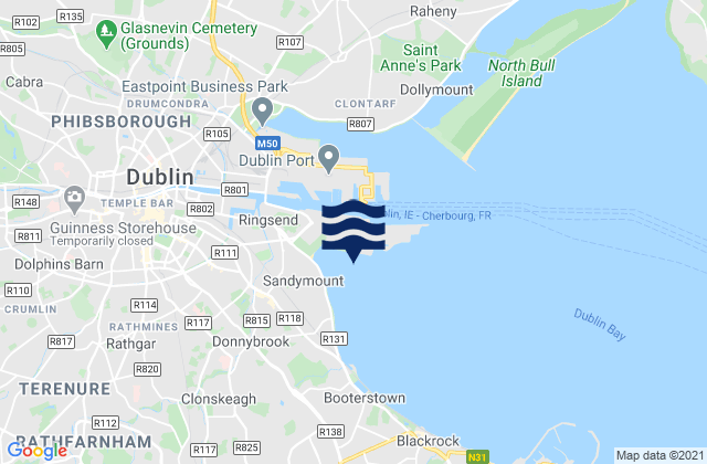 Mappa delle maree di Pigeon House Harbour, Ireland
