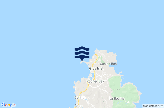 Mappa delle maree di Pigeon Point, Martinique