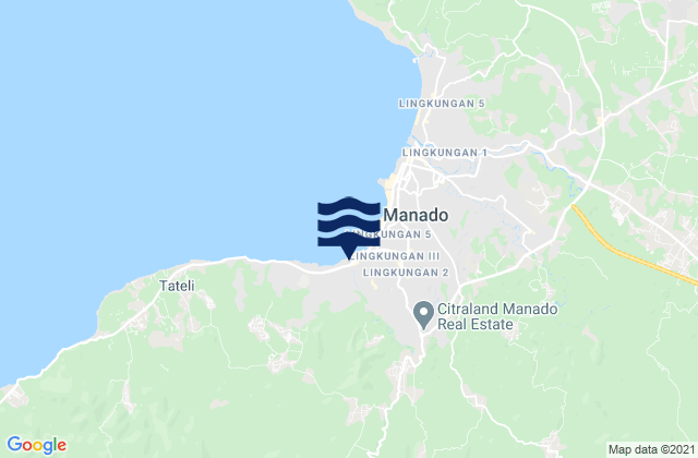 Mappa delle maree di Pineleng, Indonesia