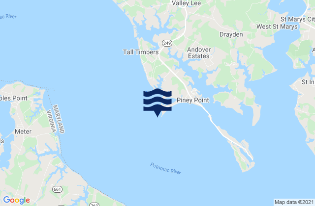 Mappa delle maree di Piney Point Md, United States