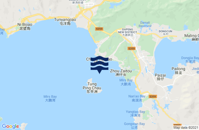 Mappa delle maree di Ping Chau Hoi, Hong Kong