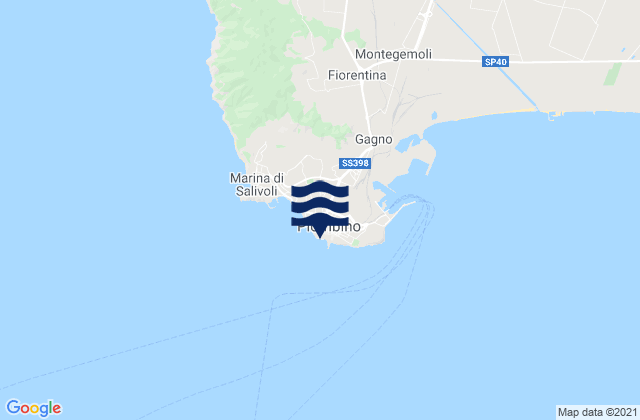 Mappa delle maree di Piombino, Italy