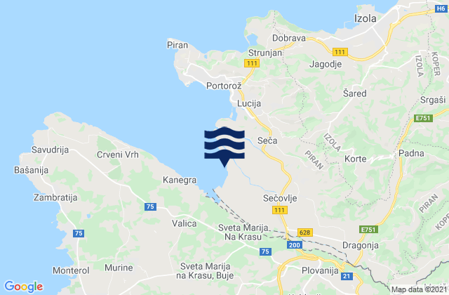 Mappa delle maree di Piran, Slovenia