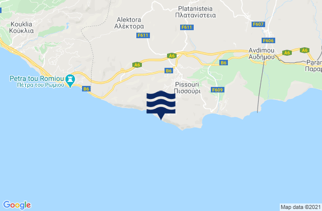 Mappa delle maree di Pissoúri, Cyprus
