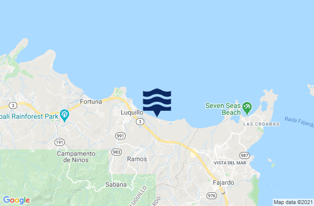 Mappa delle maree di Pitahaya Barrio, Puerto Rico