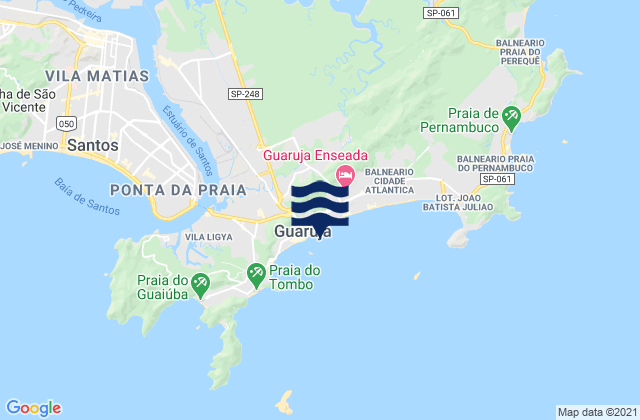 Mappa delle maree di Pitangueiras, Brazil