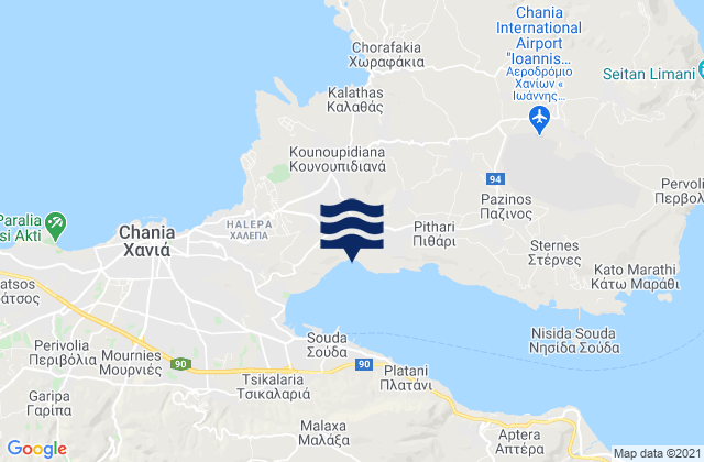 Mappa delle maree di Pithári, Greece