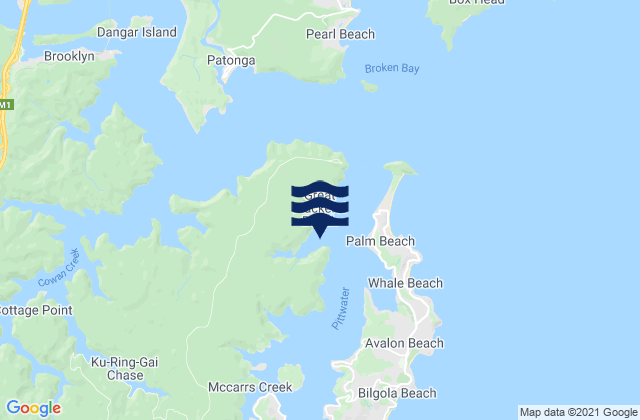 Mappa delle maree di Pittwater, Australia