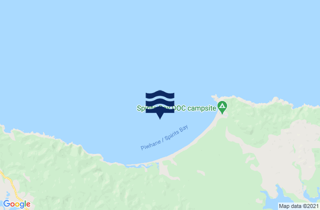 Mappa delle maree di Piwhane / Spirits Bay, New Zealand