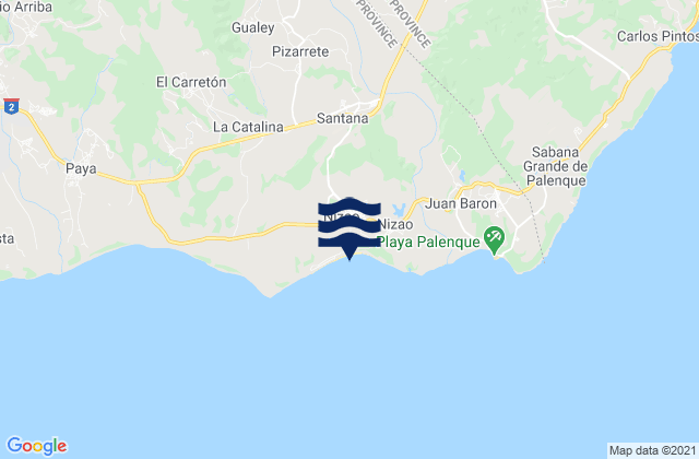 Mappa delle maree di Pizarrete, Dominican Republic