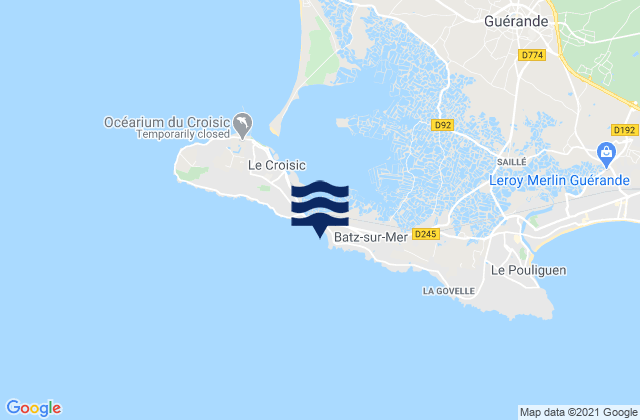 Mappa delle maree di Plage Valentin, France