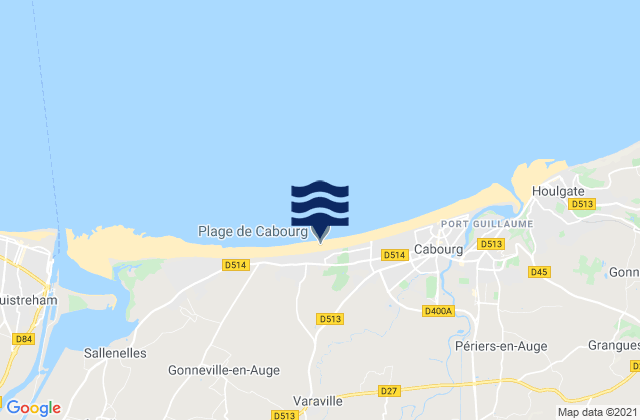 Mappa delle maree di Plage de Cabourg, France