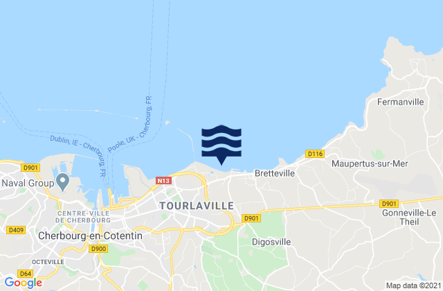 Mappa delle maree di Plage de Collignon, France