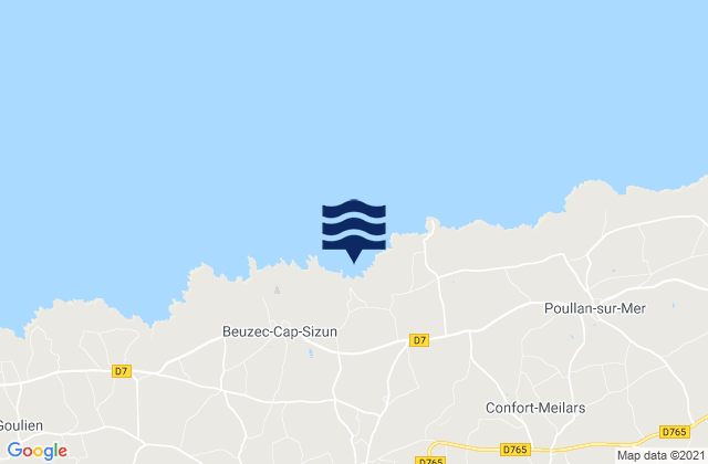 Mappa delle maree di Plage de Pors Peron, France