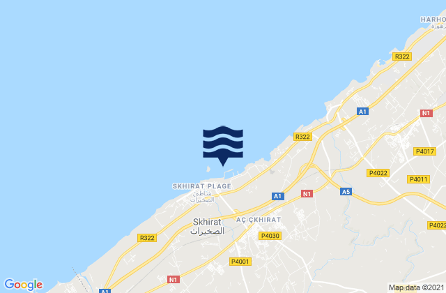 Mappa delle maree di Plage de Skhirat, Morocco