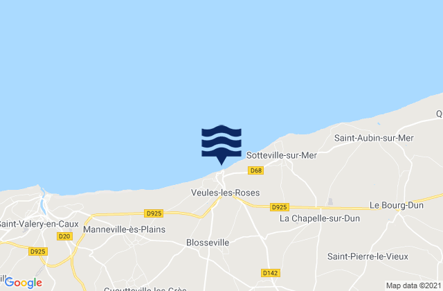 Mappa delle maree di Plage de Veules-les-Roses, France