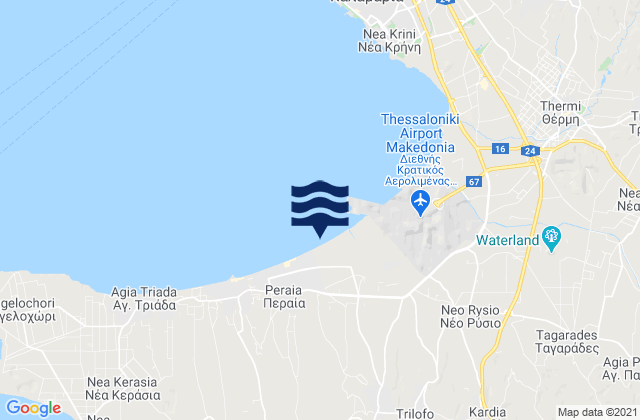 Mappa delle maree di Plagiári, Greece