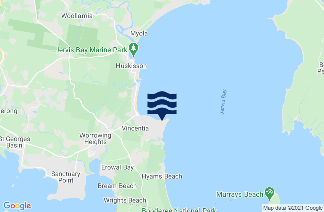 Mappa delle maree di Plantation Point, Australia