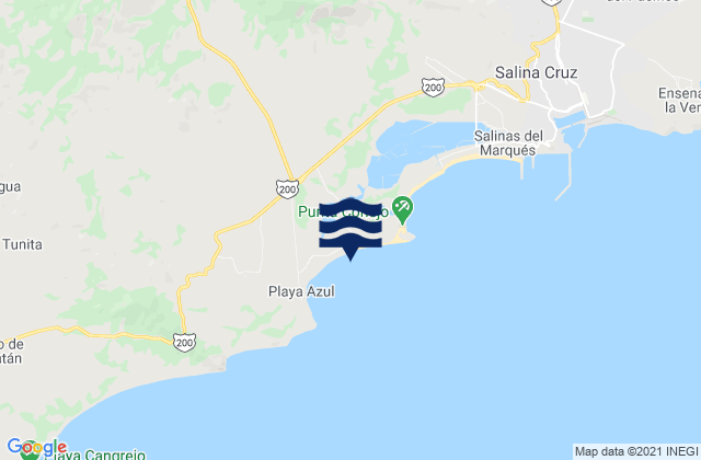Mappa delle maree di Playa Azul, Mexico