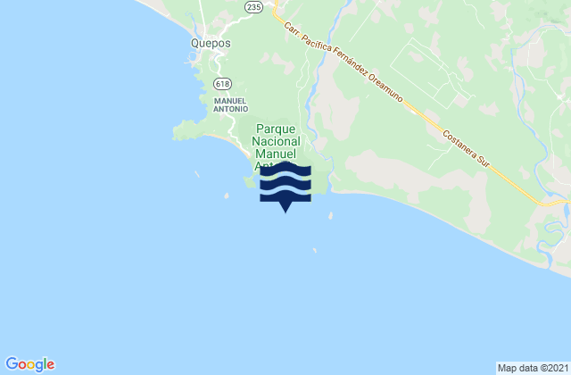 Mappa delle maree di Playa Blanca, Costa Rica