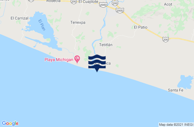 Mappa delle maree di Playa Boca Chica, Mexico