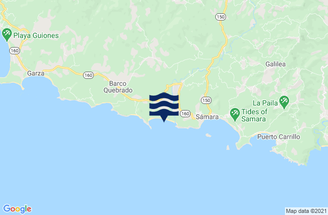 Mappa delle maree di Playa Buena Vista, Costa Rica