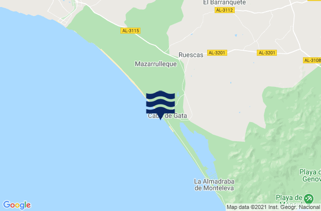 Mappa delle maree di Playa Cabo De Gata, Spain