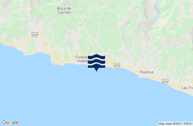 Mappa delle maree di Playa Carricitos, Mexico