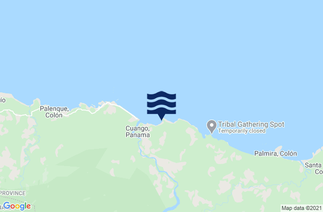 Mappa delle maree di Playa Chiquita, Panama