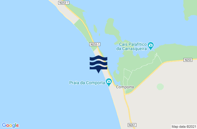 Mappa delle maree di Playa De Comporta, Portugal