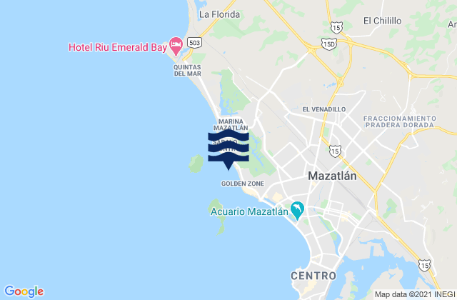 Mappa delle maree di Playa Gaviotas, Mexico