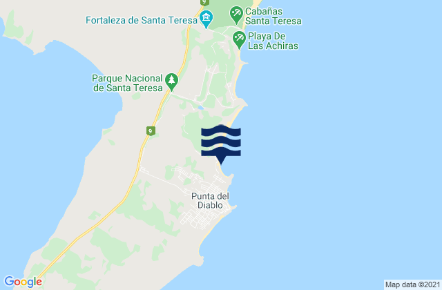 Mappa delle maree di Playa Grande, Uruguay
