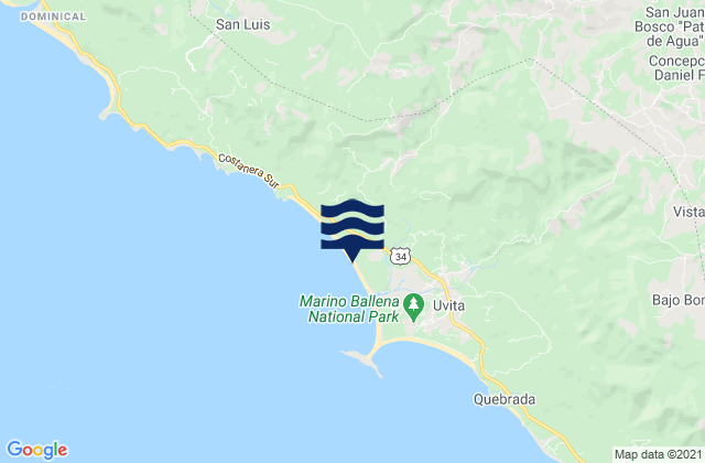 Mappa delle maree di Playa Hermosa, Costa Rica