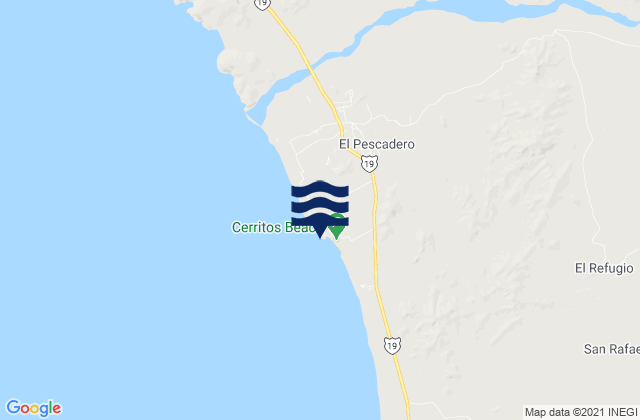 Mappa delle maree di Playa Los Cerritos, Mexico