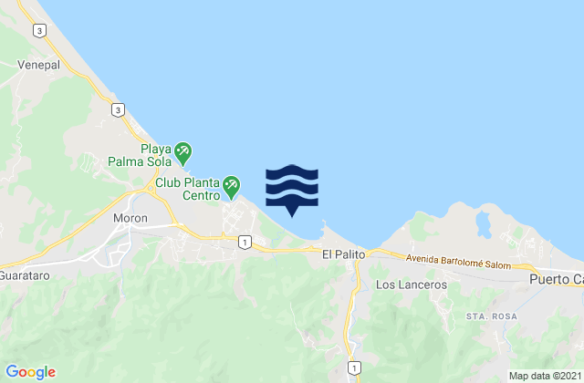 Mappa delle maree di Playa Los Cuatro, Venezuela