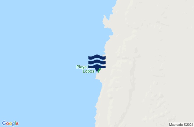 Mappa delle maree di Playa Los Lobos, Chile