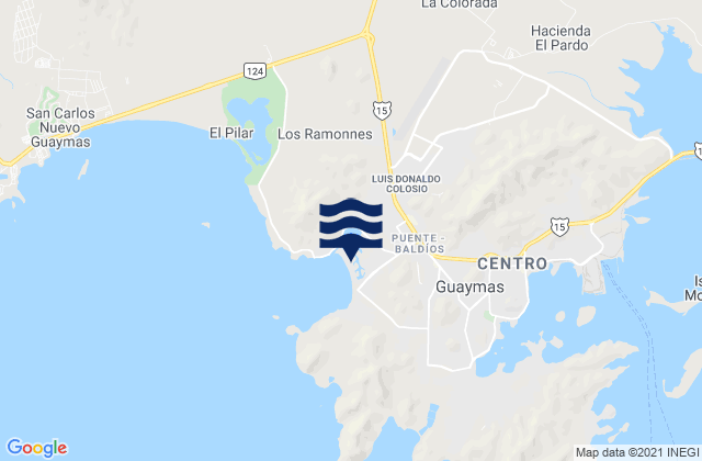 Mappa delle maree di Playa Miramar, Mexico